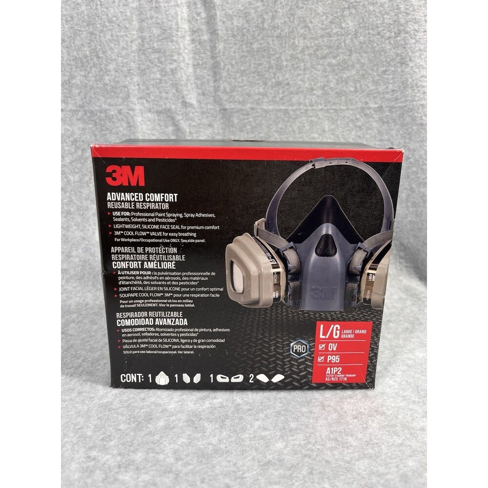 3M 7513P1-DC Advanced Comfort Reusable Respirator Kit - Large OV / P95 Mask